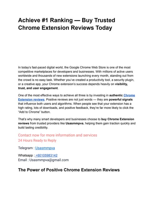 Achieve #1 Ranking — Buy Trusted Chrome Extension Reviews Today.DOCS