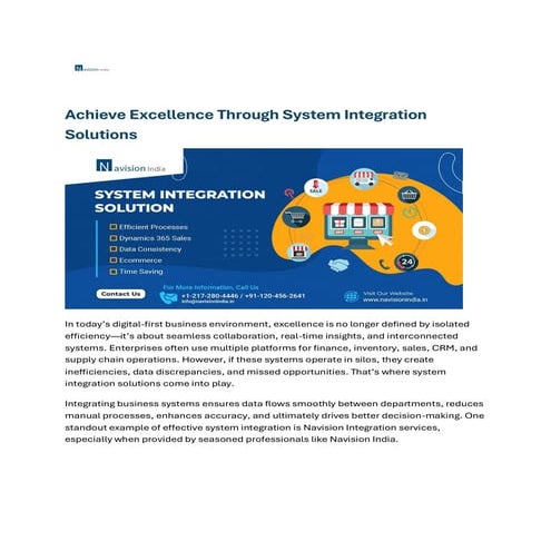 Achieve Excellence Through System Integration