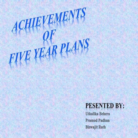 Achievements of five year plans 