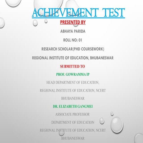 Design and Use of Achievement Tests" PPT.pptx
