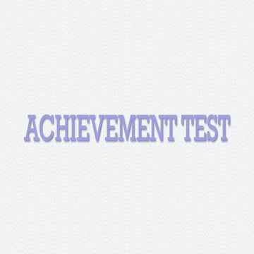 Achievement Test