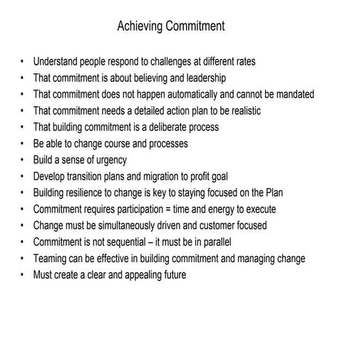 Achieving commitment