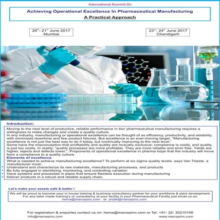 Operational Excellence in Pharma Industry | PPTX