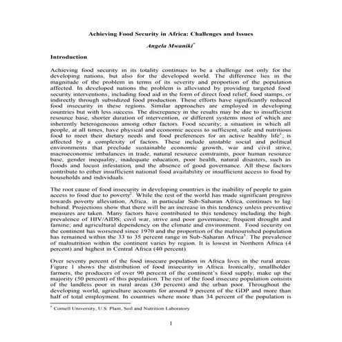 Achieving food security in Africa