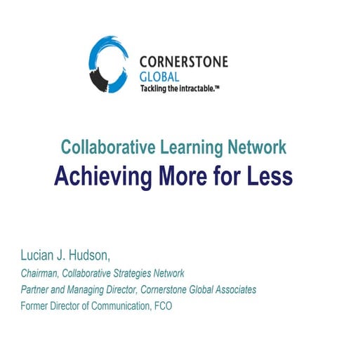 Achieving More for Less, Lucian Hudson: NCVO Collaborative Learning Network l...