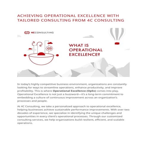 ACHIEVING OPERATIONAL EXCELLENCE WITH TAILORED CONSULTING FROM 4C CONSULTING