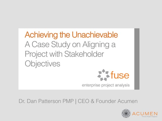 Achieving the Unachievable: Aligning a Project with Stakeholder Expectations