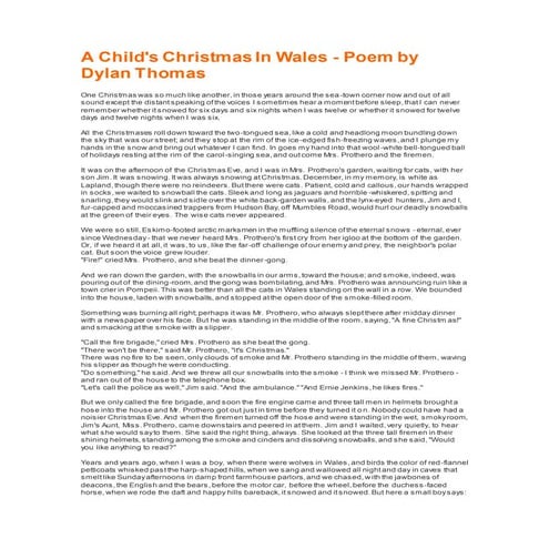 A child's christmas in wales