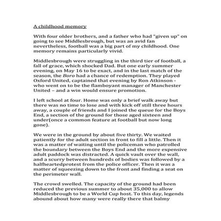 A childhood memory | DOCX