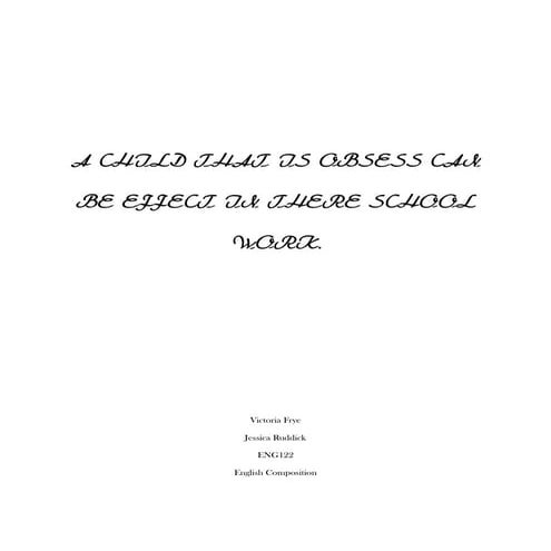 A child that is obess can be effect in there school work