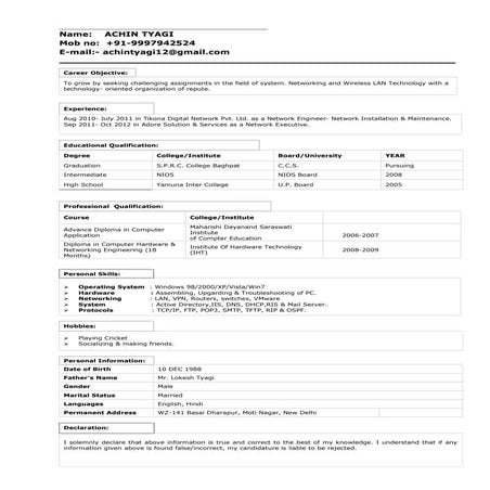 VINAY CV | DOC