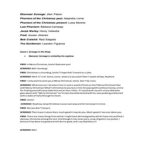 A chistmas carol script | DOCX