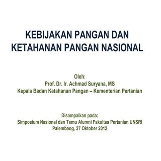 Kebijakan Pangan dan Ketahanan Pang...