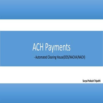 ACH Payments(NACHA/NACH/Direct debit System)