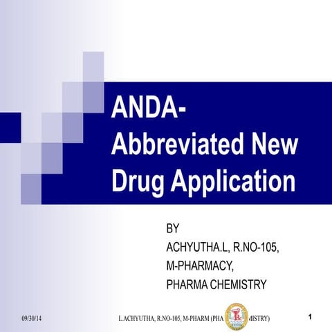 ANDA regulatory approval process | PPTX
