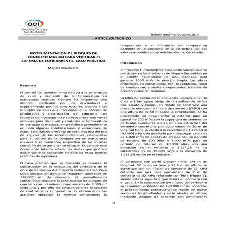 Monitoreo temperatura en concreto masivo