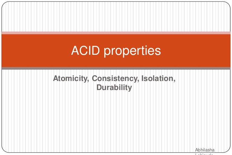 Acid properties