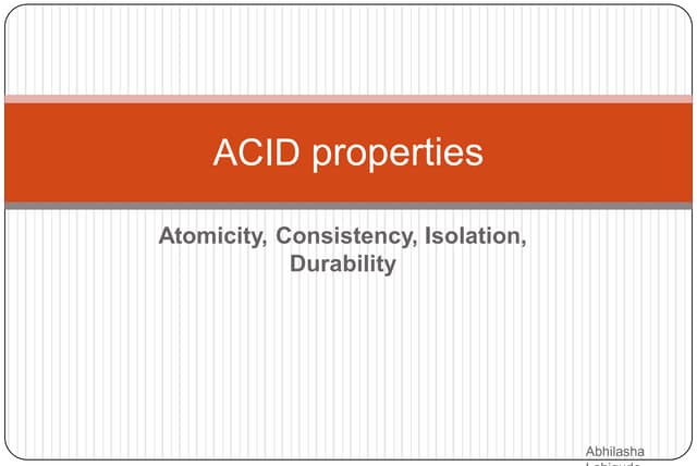 Acid properties