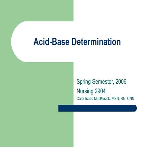 Acid base determination