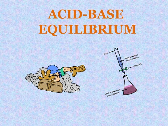 Acid base equilibrium