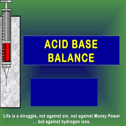 Acid base homeostasis