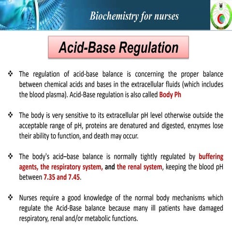 Acid base regulation