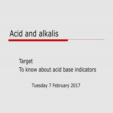 Acid and alkalis Lesson 3