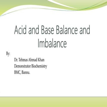 Acid and base Balance by Dr. Tehmas (Part 2)