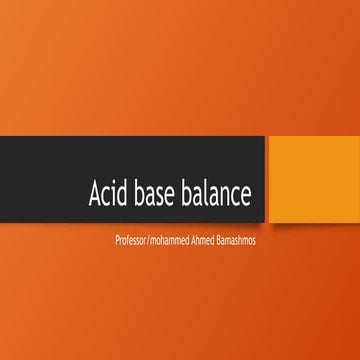 Types and diagnosis and treatment of acid base balance