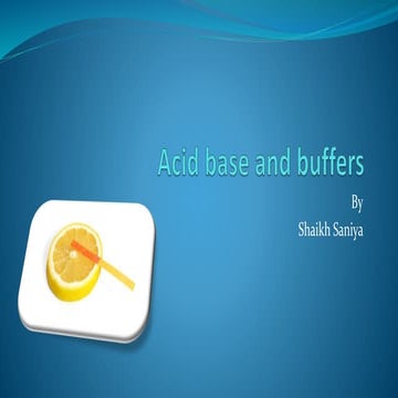Acids ,bases and buffers - D.Pharmacy