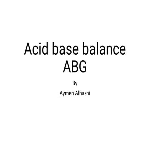 Acid base disorders by Dr. Aslam | PPT