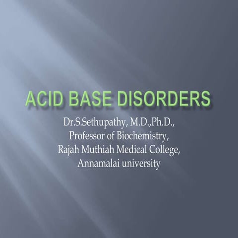 Acid base disorders