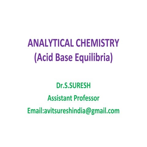 Acid base equilibria