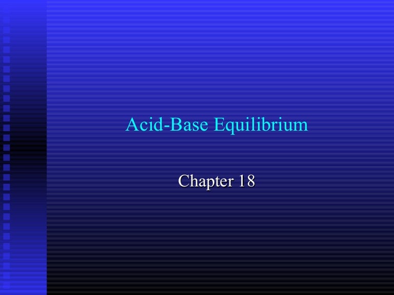 Acid base equilibrium