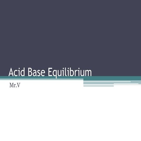 Acid Base Equilibrium
