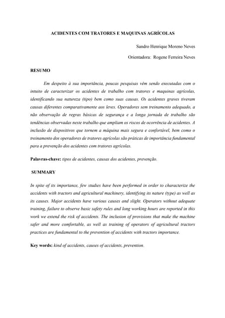 Acidentes com tratores agrícolas 2