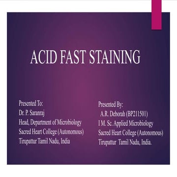 Acid fast staining