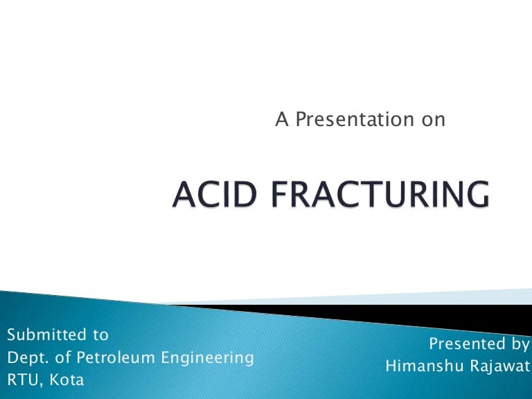 Acid Fracturing Stimulation