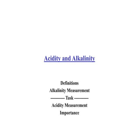 Lab 4 alkalinity –acidity and determination of alkalinity in water | PDF