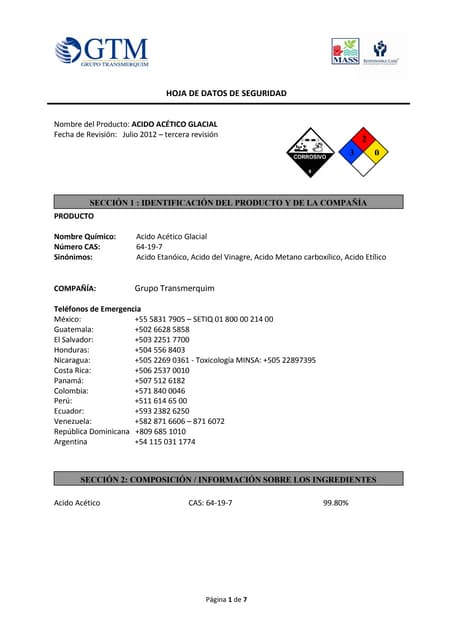 Acido acetico glacial