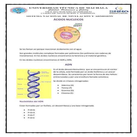 Acidos nucleicos, teoria celular, el microscopio