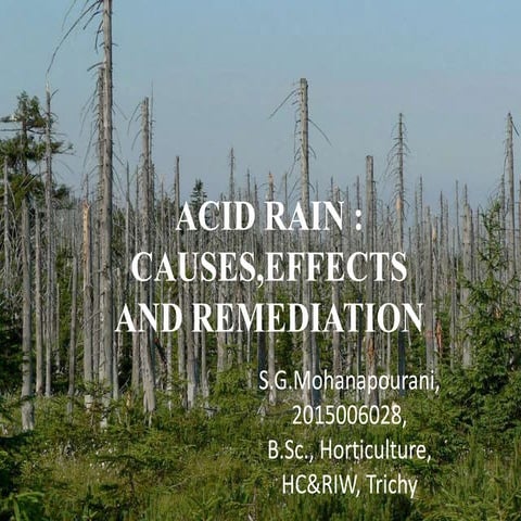 Acid rain - Causes , effects and remediation