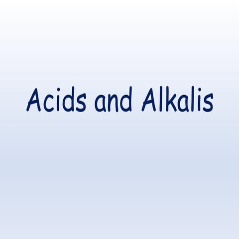 Acids and alkalis
