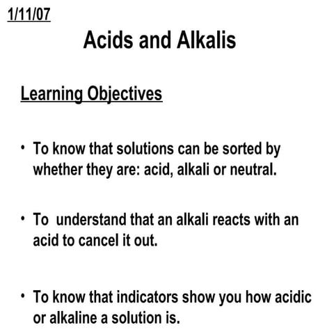 Acids and alkalis
