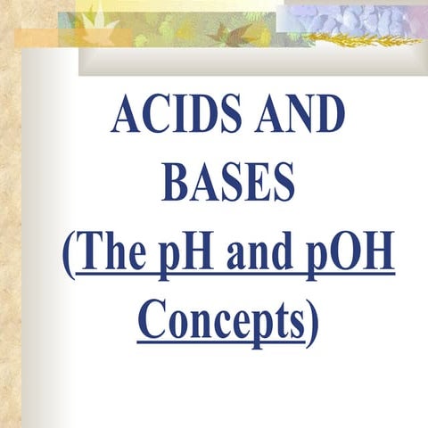Acids and bases