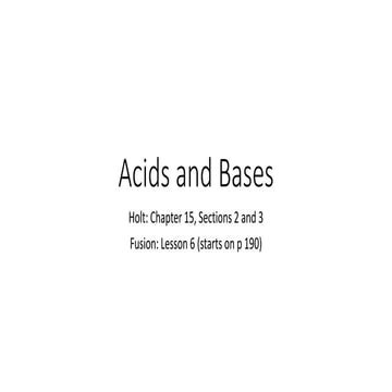 Acids and bases