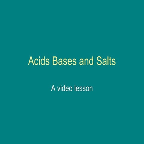 Acids bases and salts