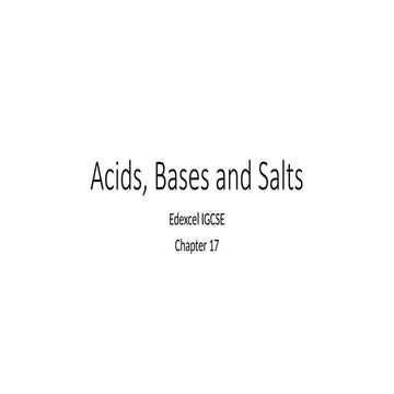 Acids, Bases and Salts Edexcel Chemistry