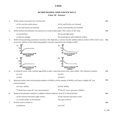 Acids Bases and Salts a class 10th science subject .