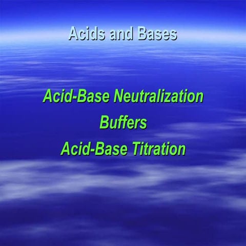 Acids, bases + neutralization